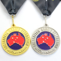 Round Gold Embossed Sport Hollow Custom Metal Swimming Medal